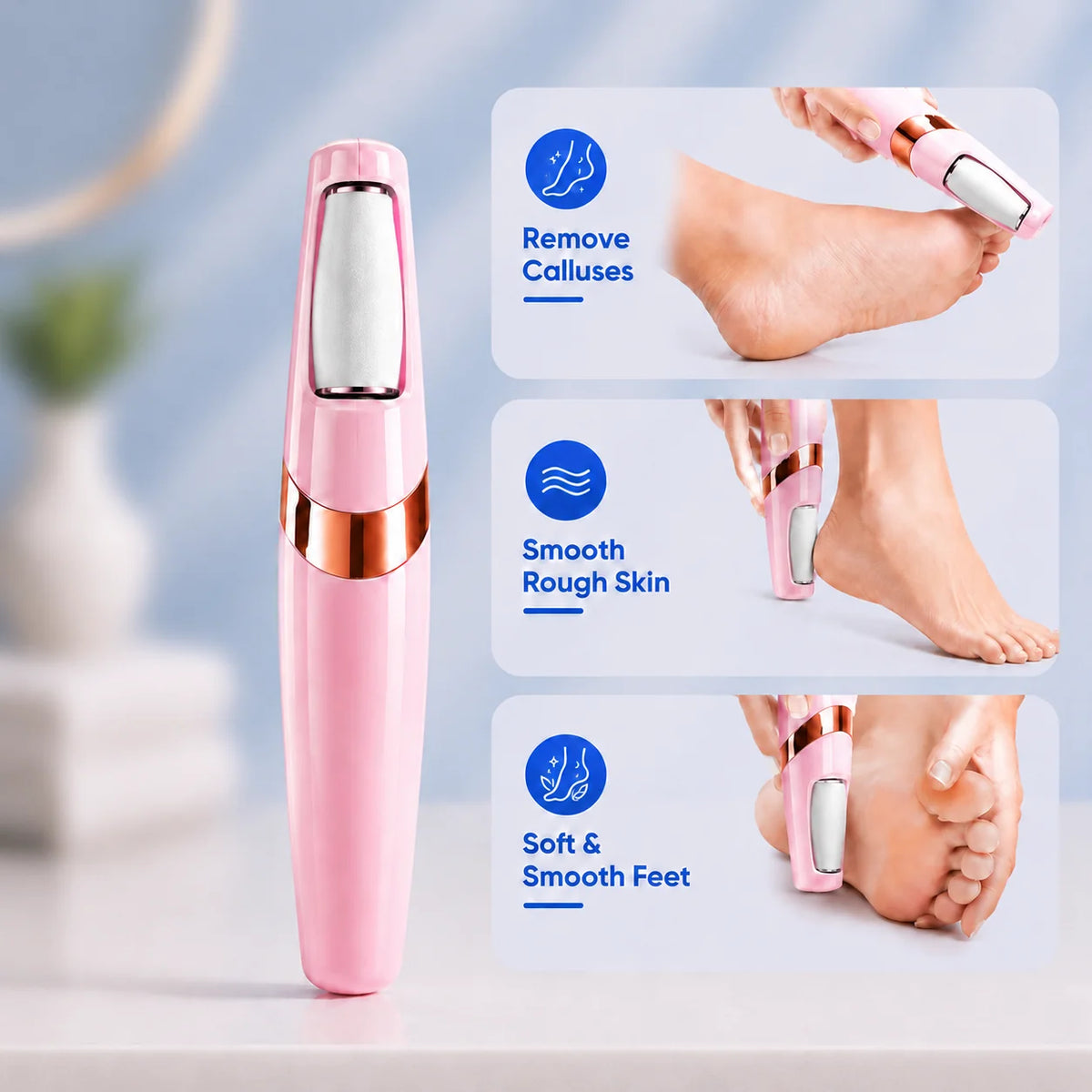 Flawless Pedicure Callus Remover Tool | Rechargeable Cordless Foot Care Kit for Smooth Heels
